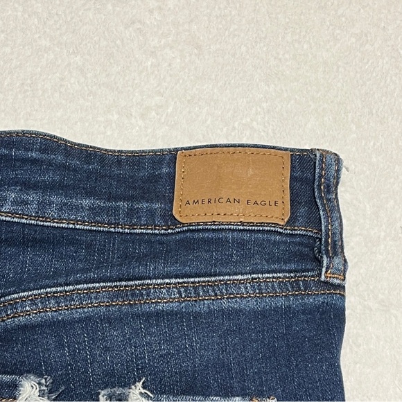 American Eagle Women's Hi-Rise Jeggings Distressed Next Level Stretch 4 Short - Picture 6 of 15